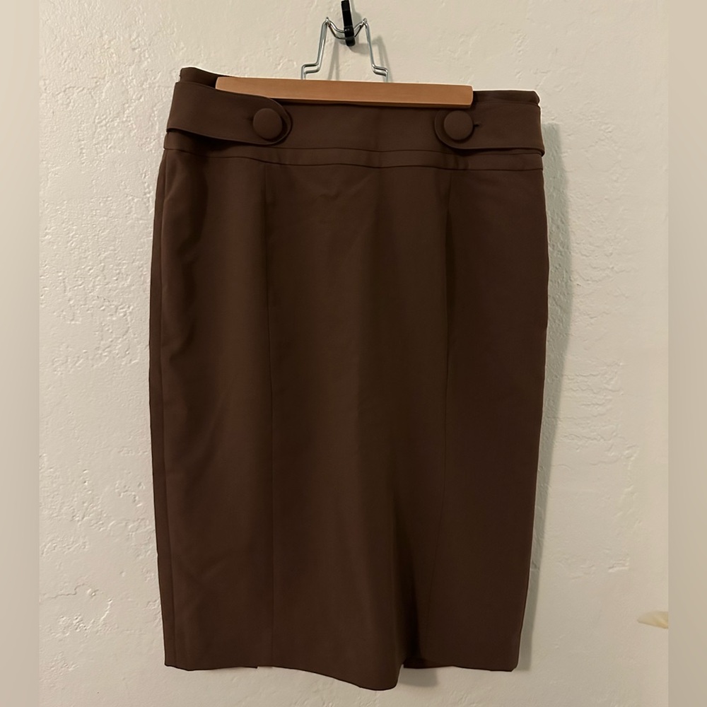 I.N.C. International Concepts Brown Women's Knee Length Skirt
